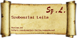 Szoboszlai Leila névjegykártya