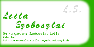 leila szoboszlai business card
